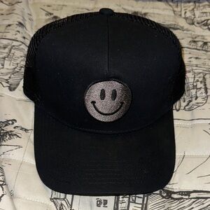 Black Smiley Face Cap